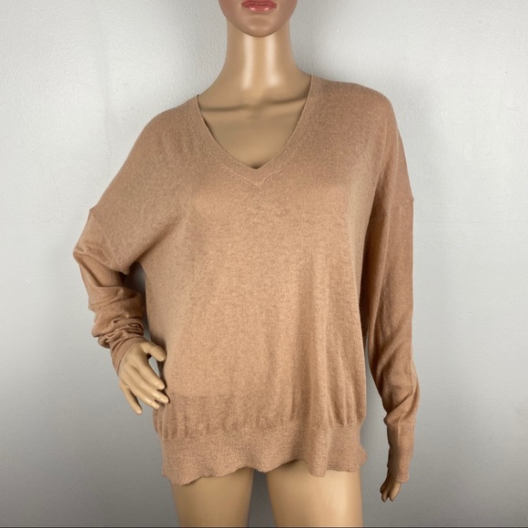 NEW 360SWEATER BEIGE V-NECK SWEATER - Picture 2 of 5